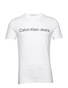 Core Institutional Logo Slim Tee Tops T-Kortærmet Skjorte White Calvin...