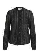 Vichikka Lace L/S Shirt- Noos Tops Blouses Long-sleeved Black Vila