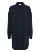 Halnamw Boxy Shirt Tops Shirts Long-sleeved Blue My Essential Wardrobe