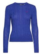 Cable-Knit Cotton Crewneck Sweater Tops Knitwear Jumpers Blue Polo Ral...