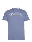 Printed Crewneck T-Shirt Tops T-Kortærmet Skjorte Blue Tom Tailor