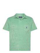 Custom Slim Fit Terry Polo Shirt Tops Polos Short-sleeved Green Polo R...