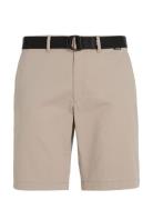 Modern Twill Slim Short Belt Bottoms Shorts Chinos Shorts Beige Calvin...