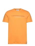 Copenhagen Print Tee S/S Tops T-Kortærmet Skjorte Orange Lindbergh