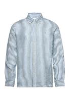 Kristian Linen B.d. Shirt Tops Shirts Casual Blue Les Deux