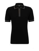 Oleonardo Tops Knitwear Short Sleeve Knitted Polos Black BOSS