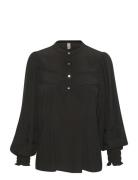 Cuasmine Blouse Tops Blouses Long-sleeved Black Culture