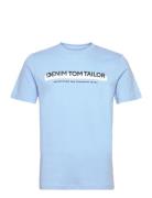 Printed T-Shirt Tops T-Kortærmet Skjorte Blue Tom Tailor