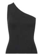Slflura Lurex Shoulder Knit Top Tops T-shirts & Tops Sleeveless Black ...