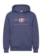 Reg Archive Shield Hoodie Tops Sweatshirts & Hoodies Hoodies Blue GANT