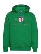 Reg Archive Shield Hoodie Tops Sweatshirts & Hoodies Hoodies Green GAN...