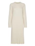 Cable C-Neck Dress Knælang Kjole Cream GANT