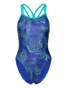 Womens Allover Digital Starback Sport Swimsuits Blue Speedo