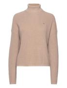 Co Cardigan Stitch Funnel-Nk Swt Tops Knitwear Turtleneck Beige Tommy ...