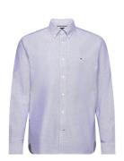 Oxford Dobby Rf Shirt Tops Shirts Casual Blue Tommy Hilfiger