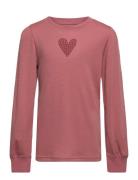 Blouse Ls, W. Print Tops T-shirts Long-sleeved T-Skjorte Pink CeLaVi