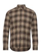 Kristian Check Flannel Shirt Tops Shirts Casual Brown Les Deux