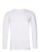 Men's O-Neck L/S T-Shirt, Cotton/Stretch Tops T-Langærmet Skjorte Whit...