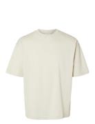 Slhlooseoscar Ss O-Neck Tee Noos Tops T-Kortærmet Skjorte Beige Select...