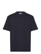 Basic 100% Cotton Relaxed-Fit T-Shirt Tops T-Kortærmet Skjorte Navy Ma...