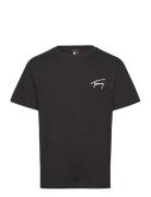 Tjm Reg Signature Tee Ext Tops T-Kortærmet Skjorte Black Tommy Jeans