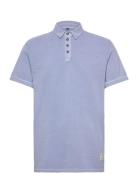 Landon Cotton Pique Polo Ss Tops Polos Short-sleeved Blue Fat Moose