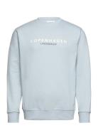 O-Neck Printed Sweat Tops Sweatshirts & Hoodies Sweatshirts Blue Lindb...