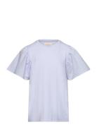 T-Shirt Ss Woven Tops T-Kortærmet Skjorte Blue Creamie