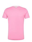 Contrast Logo Ss T-Shirt Tops T-Kortærmet Skjorte Pink GANT