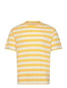 Stripe Ss T-Shirt Tops T-Kortærmet Skjorte Yellow GANT