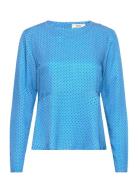 Star Anke Top Aop Tops Blouses Long-sleeved Blue Mads Nørgaard