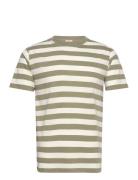 Striped T-Shirt Héritage Tops T-Kortærmet Skjorte Khaki Green Armor Lu...