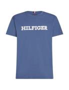 Twill Embroidery Monotype Tee Tops T-Kortærmet Skjorte Blue Tommy Hilf...