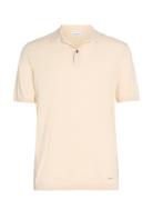 Cotton Silk Polo Shirt Tops Knitwear Short Sleeve Knitted Polos Cream ...