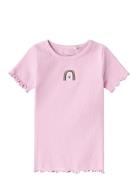 Nmfkatte Ss Xsl Top Tops T-Kortærmet Skjorte Pink Name It