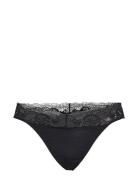 Pcmiley Lace Thong 2-Pack Noos G-streng Undertøj Black Pieces