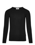 Ruana Tops T-shirts Long-sleeved T-Skjorte Black Molo