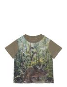 T-Shirt Ss Tops T-Kortærmet Skjorte Green Minymo