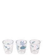 Yummy Mini Glass 3 Pcs Sea Friends Blue Home Meal Time Cups & Mugs Cup...