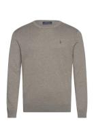 Cotton-Cashmere Crewneck Sweater Tops Knitwear Round Necks Grey Polo R...