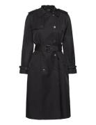 Belted Double-Breasted Trench Coat Trenchcoat Frakke Black Lauren Ralp...