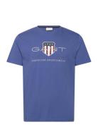 Reg Archive Shield Ss T-Shirt Tops T-Kortærmet Skjorte Blue GANT