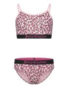 Juicy Leopard Bralette And Bikini Brief Set Hanging Undertøjssæt Pink ...