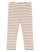 Legging Modal Striped Bottoms Leggings Brown Petit Piao