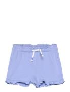 Elastic Waist Short With Ruffles Bottoms Shorts Blue Mango