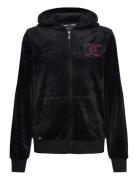 Luxe Diamante Zip Thru Hoodie Tops Sweatshirts & Hoodies Hoodies Black...