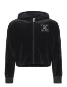 Juicy Textured Velour Jogger Tops Sweatshirts & Hoodies Hoodies Black ...