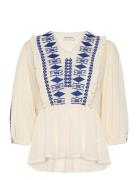 Kanpurll Blouse 3/4 Tops Blouses Long-sleeved Cream Lollys Laundry
