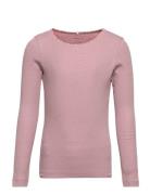 Nkfkab Ls Slim Top Tops T-shirts Long-sleeved T-Skjorte Pink Name It