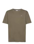 Shield Ss T-Shirt Tops T-Kortærmet Skjorte Khaki Green GANT